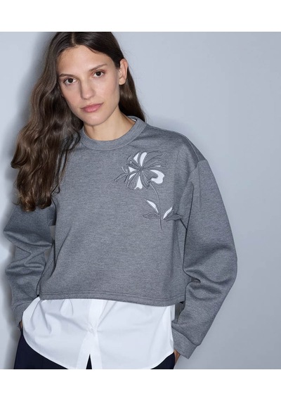 İpekyol Çift Parça Görünüm Cutout Gri Kadın Sweatshirt Iw6260091123