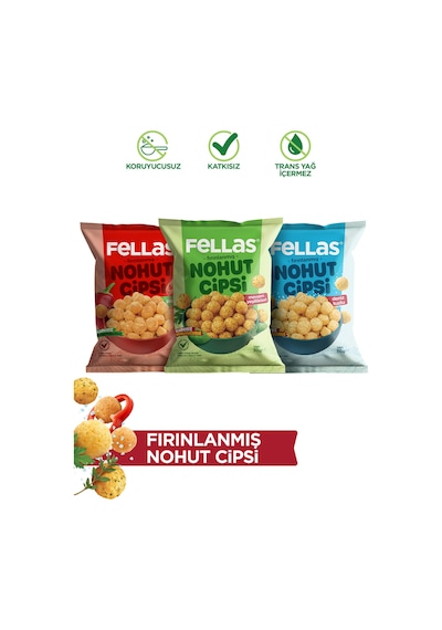 Nohut Cipsi 3'lü Mix - Mevsim Yeşillikleri 50 G + Paprika 50 G + Deniz Tuzlu 50 G