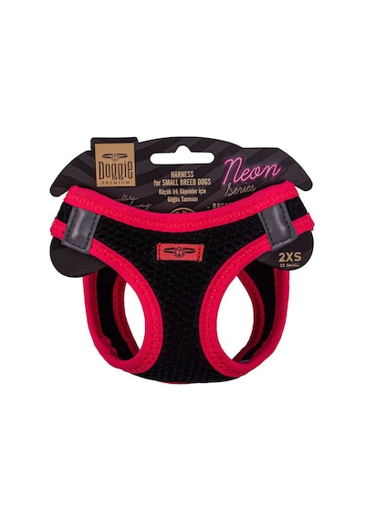 Doggie Havalı Dokuma Neon Serisi Küçük Irk Göğüs Tasması Pembe 2X Pembe