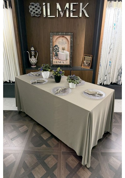Dertsiz Dikdörtgen Masa Örtüsü 320x220cm - Dikişsiz Ütü İstemez - Düğün Davet Organizasyon Otel Restoran Çikolata Çikolata