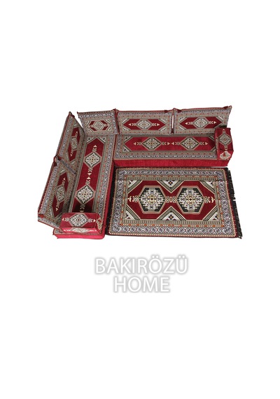 Şark Köşesi Takımı 20 Cm Minder Kalınlığı Bordo Yahyalı Modeli 10 Parça