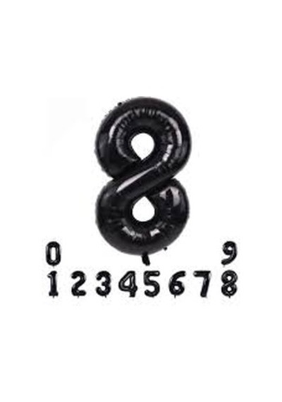 8 Yaş Siyah Folyo Balon 34 Inc 76 Cm Tüm Yaşlar