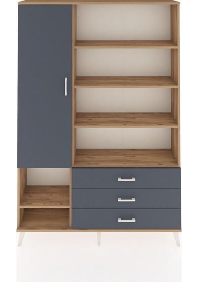 Arges Dolap 9 Raflı 3 Çekmeceli Tek Kapaklı 132x30x195 Çam-antrasit/antrasit Antrasıt/antrasıt Arges Dolap 9 Raflı 3 Çekmeceli Tek Kapaklı 132x30x195 Çam-antrasit/antrasit Antrasıt/antrasıt