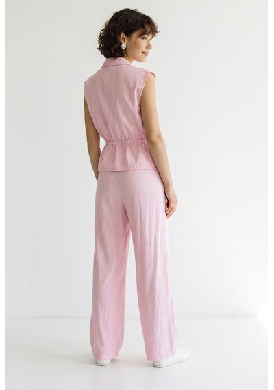 Kadın Fermuarlı Çift Cepli Ayarlanabilir Yelek Beli Lastikli Pantolon Modal Takım 8051 60286045 - Pembe Kadın Fermuarlı Çift Cepli Ayarlanabilir Yelek Beli Lastikli Pantolon Modal Takım 8051 60286045 - Pembe