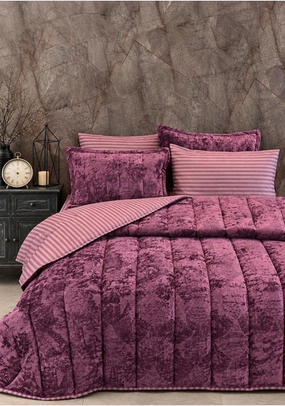 Home Kadife Confort 6 Parça Çift Kişilik 230 X 240 Uyku Seti Pembe
