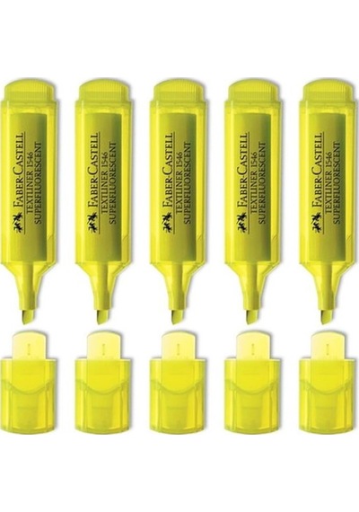 Faber-castell Şeffaf Gövde Fosforlu Kalem 1546 Sarı 5 Adet 0