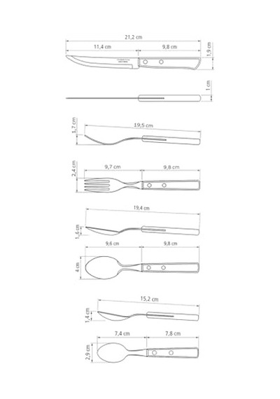 Churrasco 21199/905 Çatal, Kaşık, Biftek-steak Bıçağı Seti 24 Lü Kutu Çok Renkli
