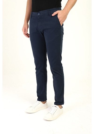 Tom Free Store Erkek Likralı Esnek Kumaş Pamuklu Yumuşak Dokulu Chino Pantolon Lacivert