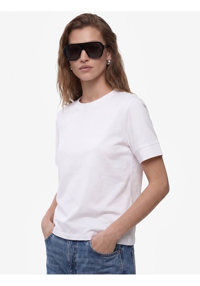 Koton Pamuklu Slim Fit Kısa Kollu Bisiklet Yaka Basic Tişört Beyaz 6sak50461ek