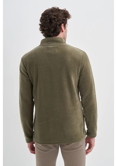 Cazador Yarım Balıkçı Yaka Kalın Polar Regular Fit Sweatshirt-56320 Yeşil