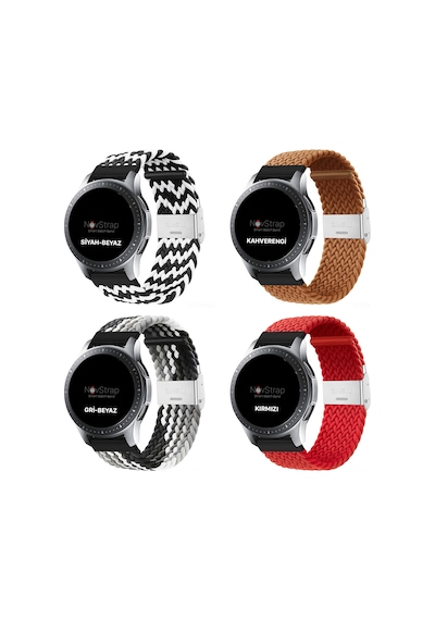 NovStrap Samsung Galaxy Watch 3 45mm ile Uyumlu Kordon Kayış (22mm) Flexible Elastik Örgü Kayış
