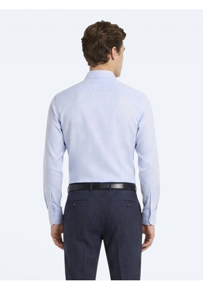 Kip Mavi Slim Fit Uzun Dokuma Klasik %100 Pamuk Gömlek