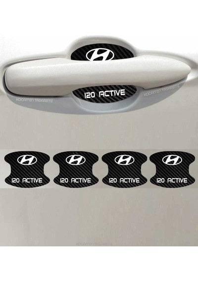 Hyundai İ20 Active Modeline Özel 4 Parçalı Karbon Çizik Koruyucu Kapı İçi Folyo Seti İ20 Active Yazılı 4 Adet