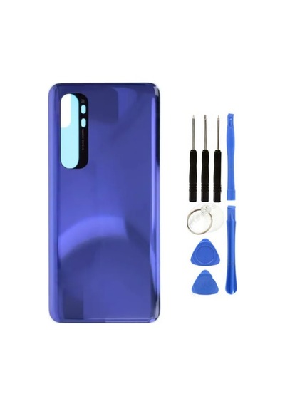 Xiaomi Mi Note 10 Lite 5g Uyumlu Arka Pil Kapağı Mavi + Tamir Seti Çok Renkli