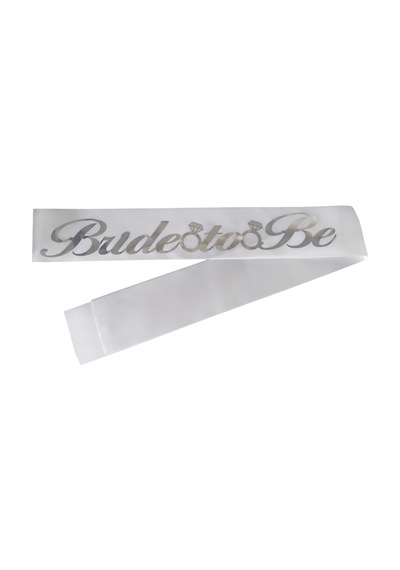 Kumaş Kuşak Bride Tobe Beyaz - Gümüş Tüm Yaşlar