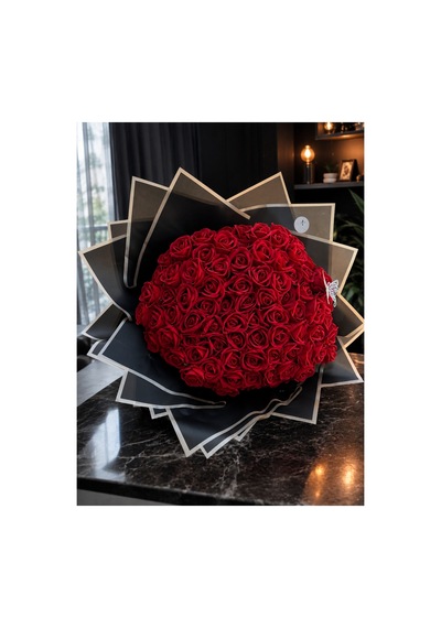 100 Lü Gül Buketi Kırmızı - 910135700 Kırmızı