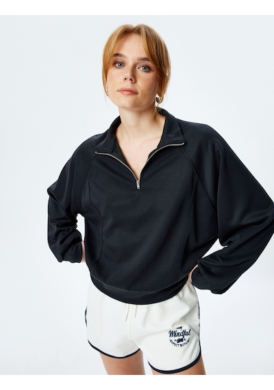 Koton Rahat Kalıp Uzun Kollu Yarım Fermuar Detaylı Modal Kumaş Sweatshirt Siyah 5sak10159ek Siyah Koton Rahat Kalıp Uzun Kollu Yarım Fermuar Detaylı Modal Kumaş Sweatshirt Siyah 5sak10159ek Siyah