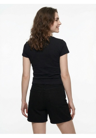 Kadın T-shirt Lf2042935 Black Siyah