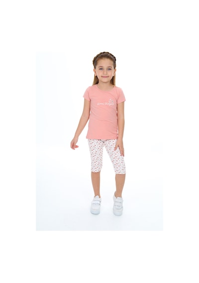Toontoy Kids Toontoy Kız Çocuk Nakışlı Kaprili Takım Koyu Pudra