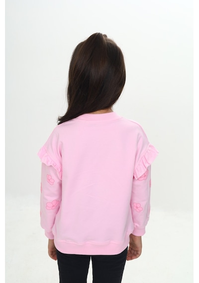 Toontoy Kız Çocuk Fantasy Çiçek Baskılı Sweatshirt Açık Pembe