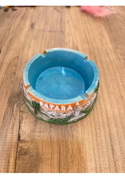 Patara Antik Kent Dekoratif Küllük, Turkuaz Ve Turuncu Renkli, Seramik, El Yapımı, Tarihi Tema