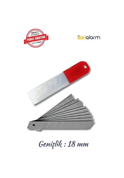 Geniş Maket Bıçağı Yedeği 10'lu Paket 18mm - Yerli Üretim