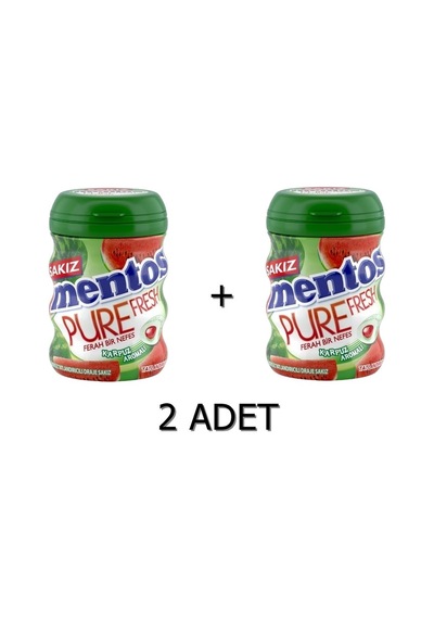 Mentos Pure Fresh Karpuz Aromalı Sakız Şekersiz Tatlandırıcılı 2 x 60 G