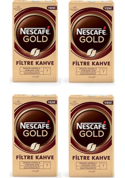 Nescafe Gold Filtre Kahve 250 Gr X 4 Adet Öğütülmüş