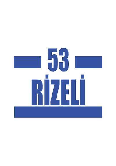 53 Rizeli Araba Sticker 17x17 Cm Mavi