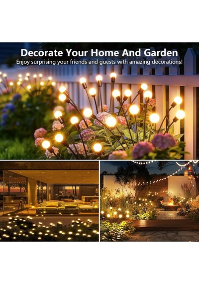 Colcutee Güneş Ateşböceği Işıkları, 4'lü Paket 40 Led Solar Bahçe Işıkları, Güneş Enerjili Sallanan Bahç Diğer