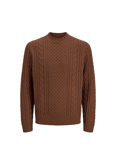 Jack & Jones Jprblucallum Cable Knıt Crew Neck Turuncu