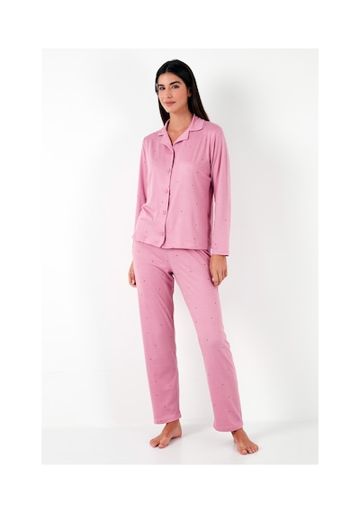 Lela Regular Fit Gömlek Yaka Uzun Kollu Bayan Pijama Takımı 65750701 Pudra Lela Regular Fit Gömlek Yaka Uzun Kollu Bayan Pijama Takımı 65750701 Pudra