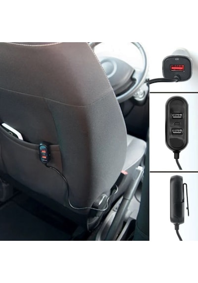 Araç Hızlı Şarj Cihazı 3 Usb Port+1type-c Usb-c 4lü Çakmaklık