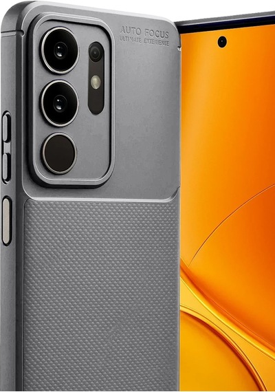 Vivo Y29 4g Uyumlu Kılıf Karbon Tasarım Kamera Korumalı Silikon Telefon Kılıfı Kapak Gri