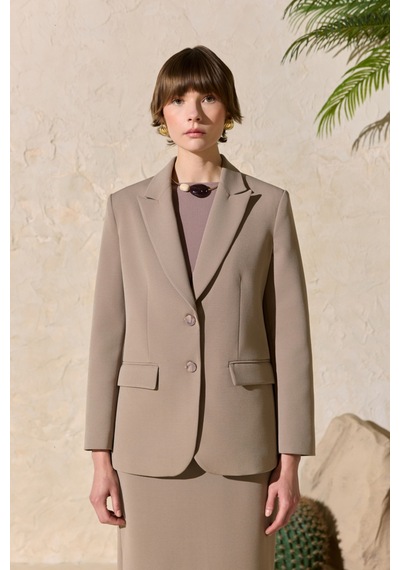 Aker Bej Klasik Blazer Ceket Bej Bej