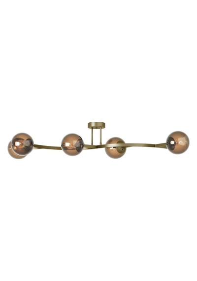 Noria Modern Eskitme Metal Gövdeli 5 Li Bal Rengi Cam Küre Avize 1 Adet