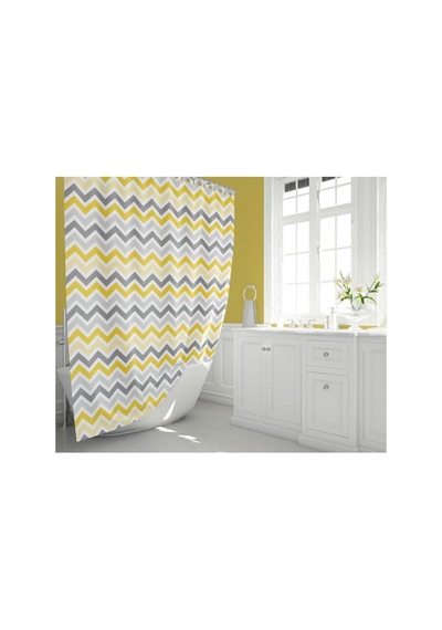 Tropik Home Banyo Perdesi - Tek Kanat Duş Perdesi, Polyester Kumaş Duşakabin Perdesi 180x200 Cm Küvet Perdesi Sarı Diğer