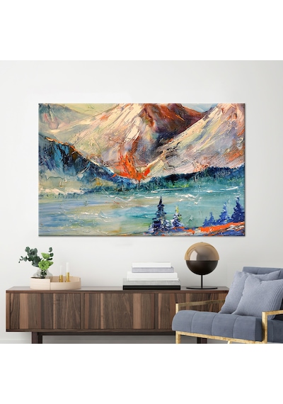 70x100cm 1 Parça Kanvas Tablo, Soyut Dağ