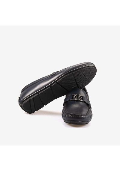 Mocassini Hakiki Deri Tokalı Erkek Loafer M584 Lacivert
