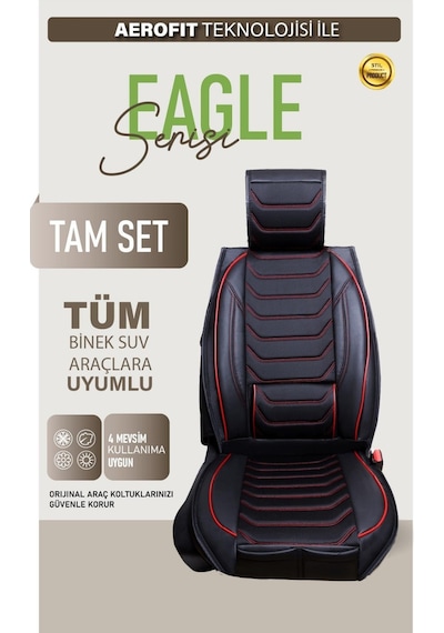 Fiat Egea Station Wagon Deri Oto Koltuk Kılıfı Ön Arka Takım Siyah Kırmızı Antalya Model Scr