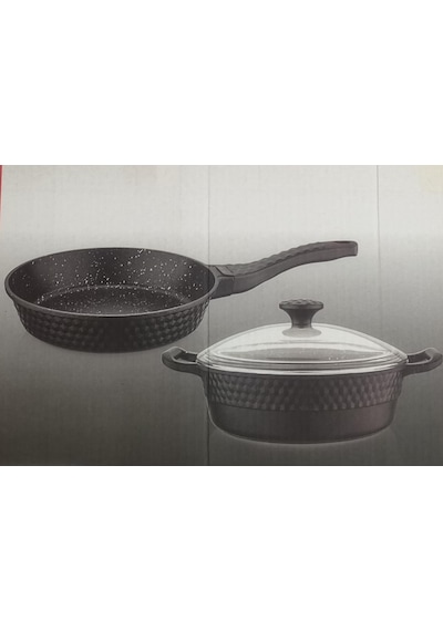 Ferro Plus Elmas Granit Döküm 3 Lü Set Siyah