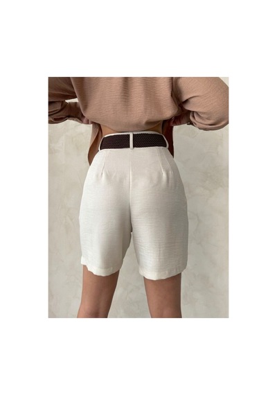 Verymoda Kemerli Şort D2686 Taş