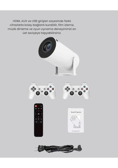 Projeksiyon Cihazı 4k Destekli Kablosuz Bağlantılı Bluetooth 5.0