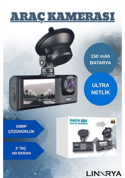 Blm-86 Araç Kamerası Full Hd 1080p Araç İçi Kamera 170 Geniş Açı Gece Görüşlü Döngüsel Kayıt