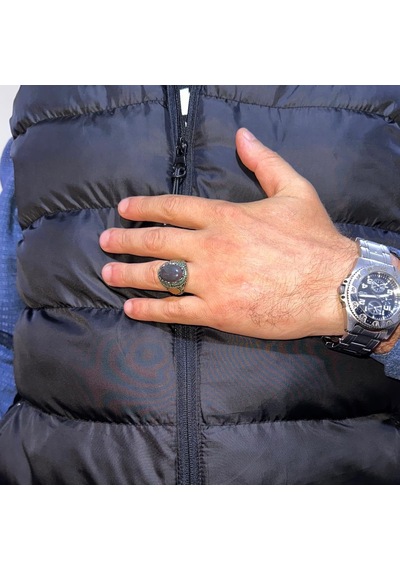 925 Ayar Gümüş Yüzük İle Gerçek Oval Opal Taşı - Özgün İfadelere Sahip Takı Parçası Gümüş