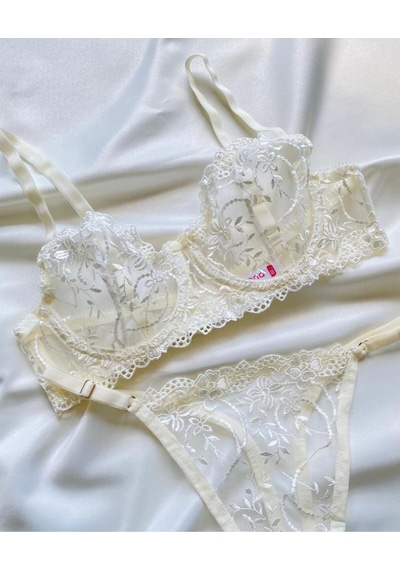 Arona Beyaz Dantelli Bralet Takım Kadın İç Çamaşır Takımı Sütyen Tanga Set Dantelli Sütyen Beyaz Arona Beyaz Dantelli Bralet Takım Kadın İç Çamaşır Takımı Sütyen Tanga Set Dantelli Sütyen Beyaz