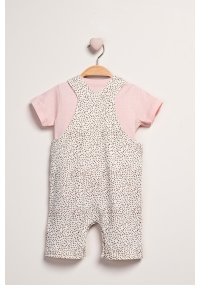 Baby Fou 2'li Kız Bebek Kısa Tulum Takım Pembe