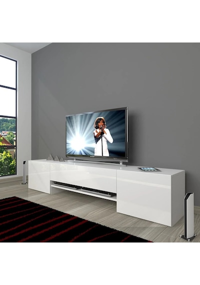 Decoraktiv 1e1 Slm Tv Ünitesi Tv Sehpası - Parlak Beyaz Parlak Beyaz