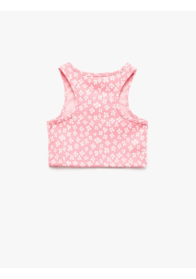 Koton Bisiklet Yaka Kolsuz Çiçek Desenli Crop Atlet Pembe Desenli 5skg30125ak Pembe Desenli