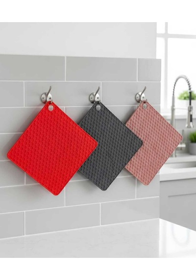 16x16 Cm Kare Silikon Nihale, Bej - Kırmızı - Gri - Mor Silikon Diğer